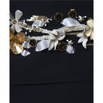Dolce & Gabbana Black Floral Applique High Waist Tapered Pants PAN74947-40