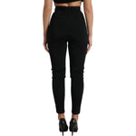 Dolce & Gabbana Black Wool Stretch High Waist Skinny Pants PAN74963-40