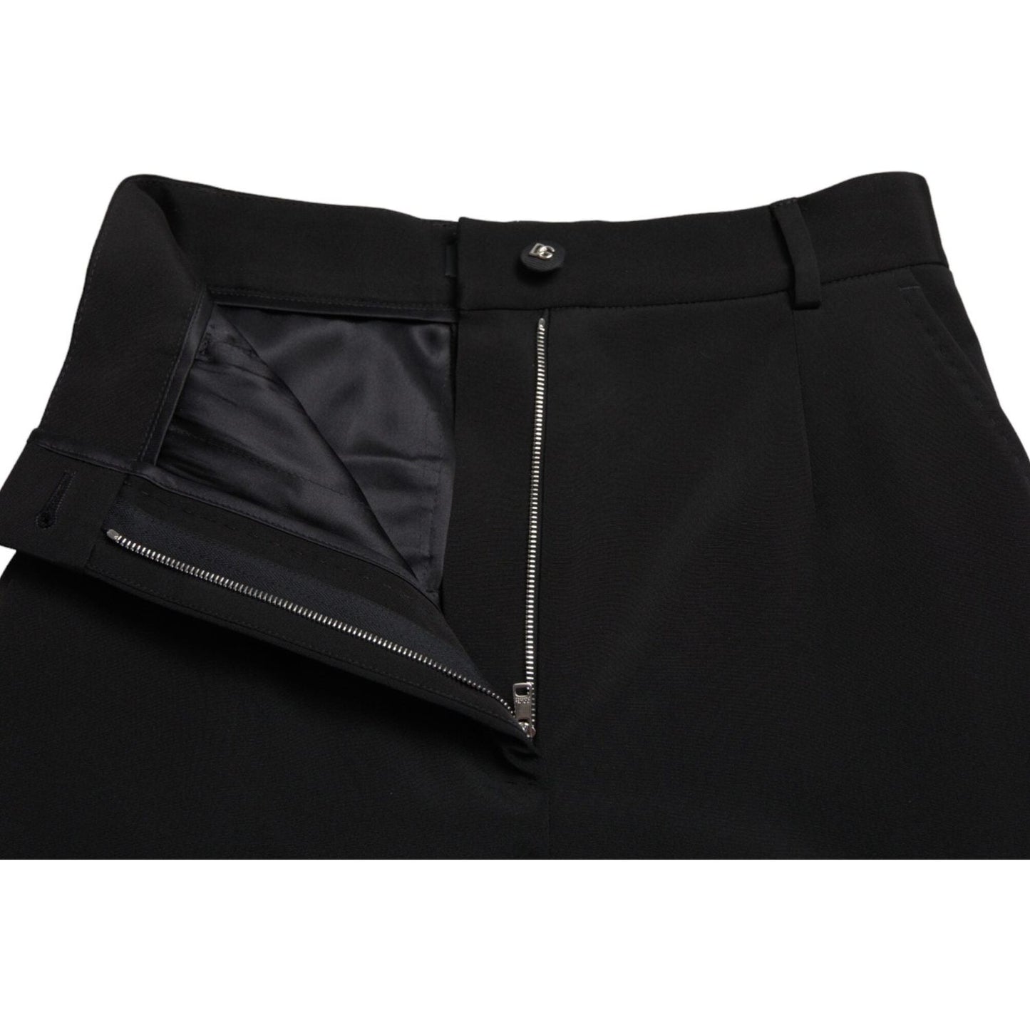 Dolce & Gabbana Black Wool Stretch High Waist Skinny Pants PAN74963-40