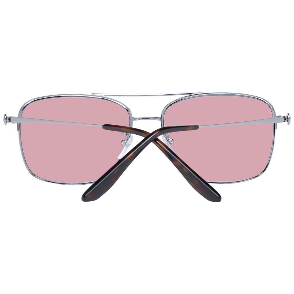 BMW men's sunglasses bronze metal frame with rose lenses, full-rim aviator style, 100% UVA & UVB protection.