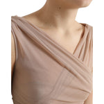 Dolce & Gabbana Beige Viscose V-neck Sleeveless Tank Top TSH84254-40