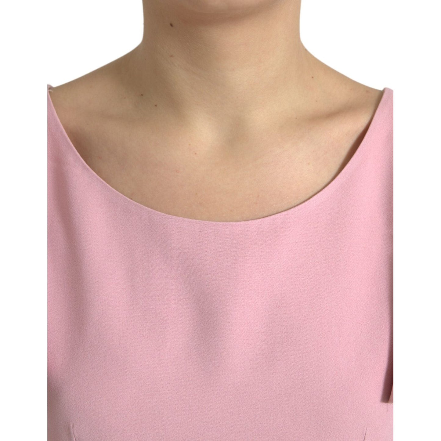 Dolce & Gabbana Pink Short Sleeves Round Neck Blouse Top TSH84315-44