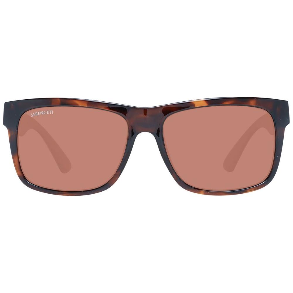 Serengeti Brown Unisex Sunglasses with polarized lenses, full-rim trapezium style, plastic frame, 100% UVA & UVB protection.