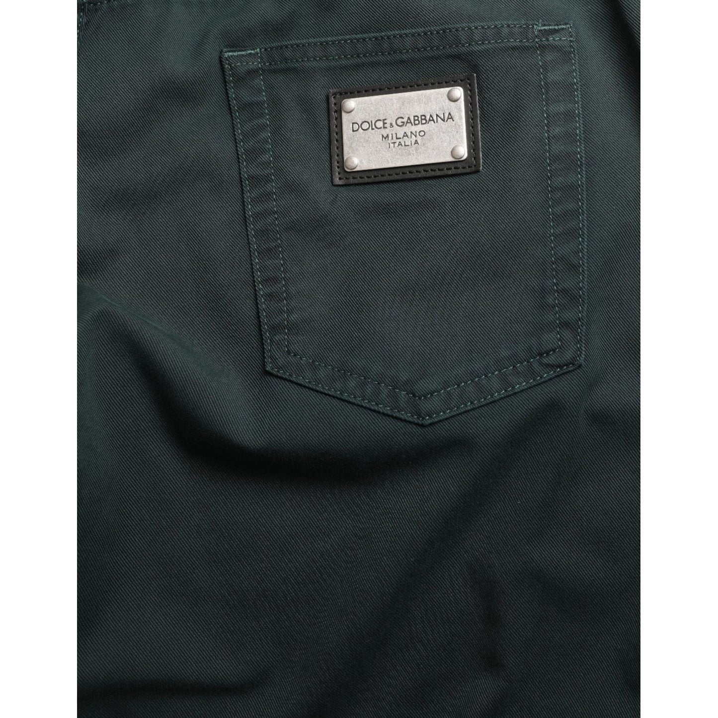 Dolce & Gabbana Elegant Green Skinny Cotton Jeans Dolce & Gabbana Dark Slate Gray