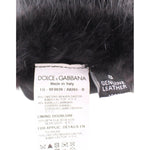 Dolce & Gabbana Black Beaver Fur Lambskin Leather Elbow Gloves MOM11432-1