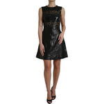 Valentino Shiny Black Nylon Cut Out A-line Mini Dress DR281041-40