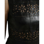 Valentino Shiny Black Nylon Cut Out A-line Mini Dress DR281041-40