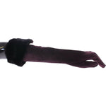 Dolce & Gabbana Purple Mink Fur Goatskin Suede Leather Gloves MOM11456-1