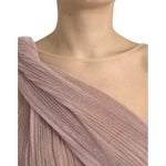 Dolce & Gabbana Pink One Shoulder Pleated Lame Tulle Dress DR281042-40