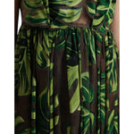 Dolce & Gabbana Green Banana Leaf Sleeveless Long Maxi Dress DR281084-40