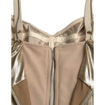 Dolce & Gabbana Metallic Gold Crystal Embellished Gown Dress DR281085-40