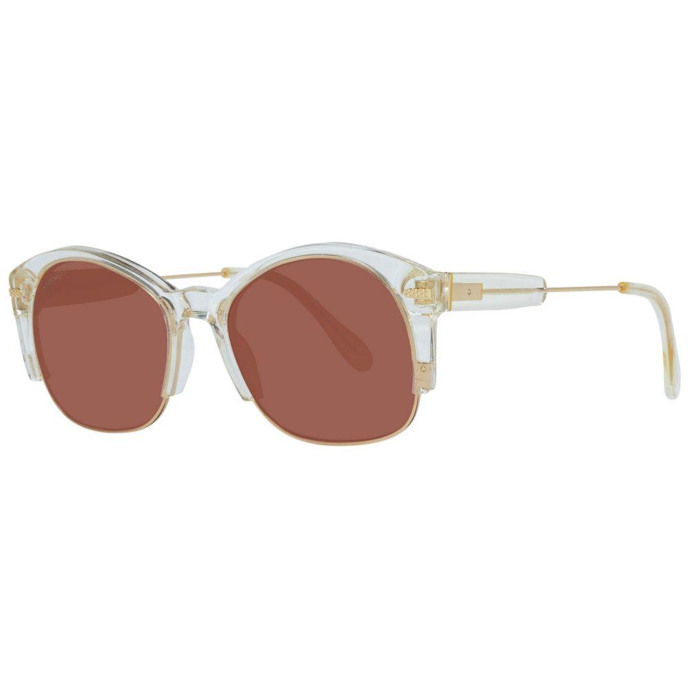 Serengeti Gold unisex sunglasses with acetate and metal round frame, polarized brown lenses, 100% UV protection, full-rim style.