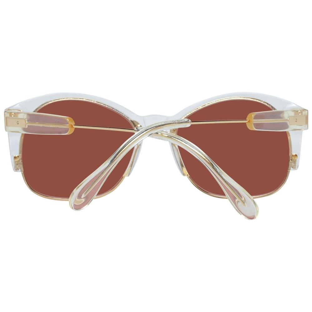 Back view of Serengeti Gold unisex sunglasses with acetate and metal frame in gold, featuring brown polarized lenses for UVA & UVB protection.