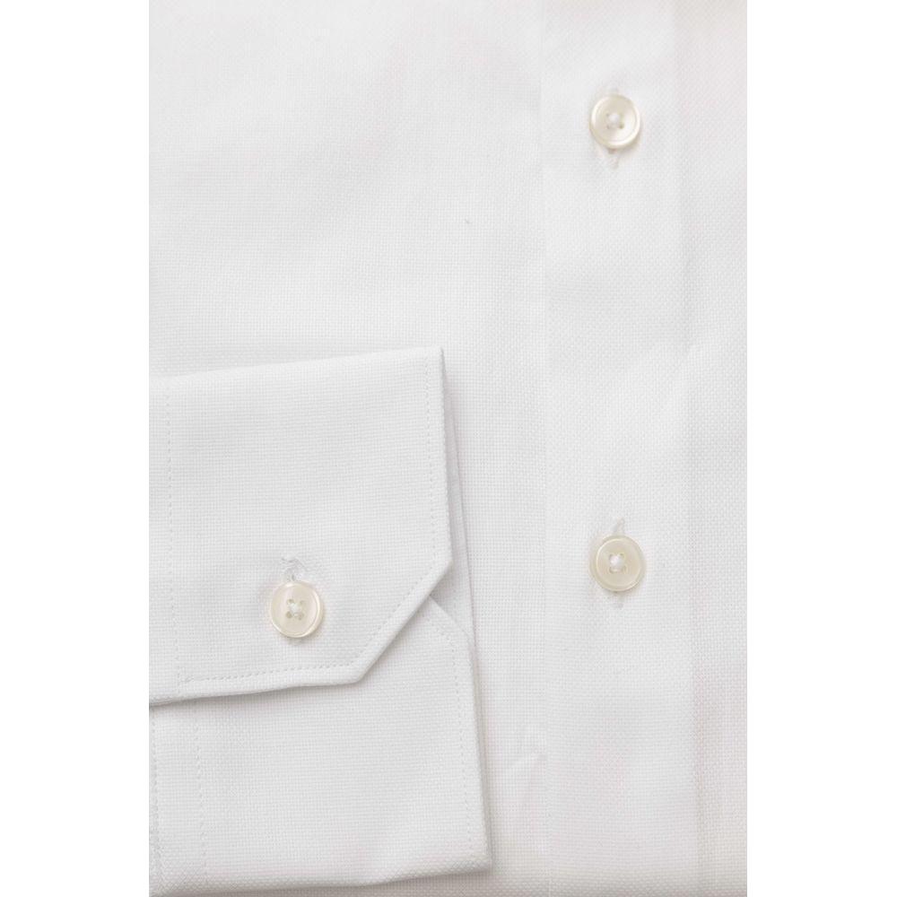 Bagutta White Cotton Men Shirt Bagutta Lavender