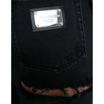 Dolce & Gabbana Black Cotton High Waist Tattered Denim Jeans PAN74988-40