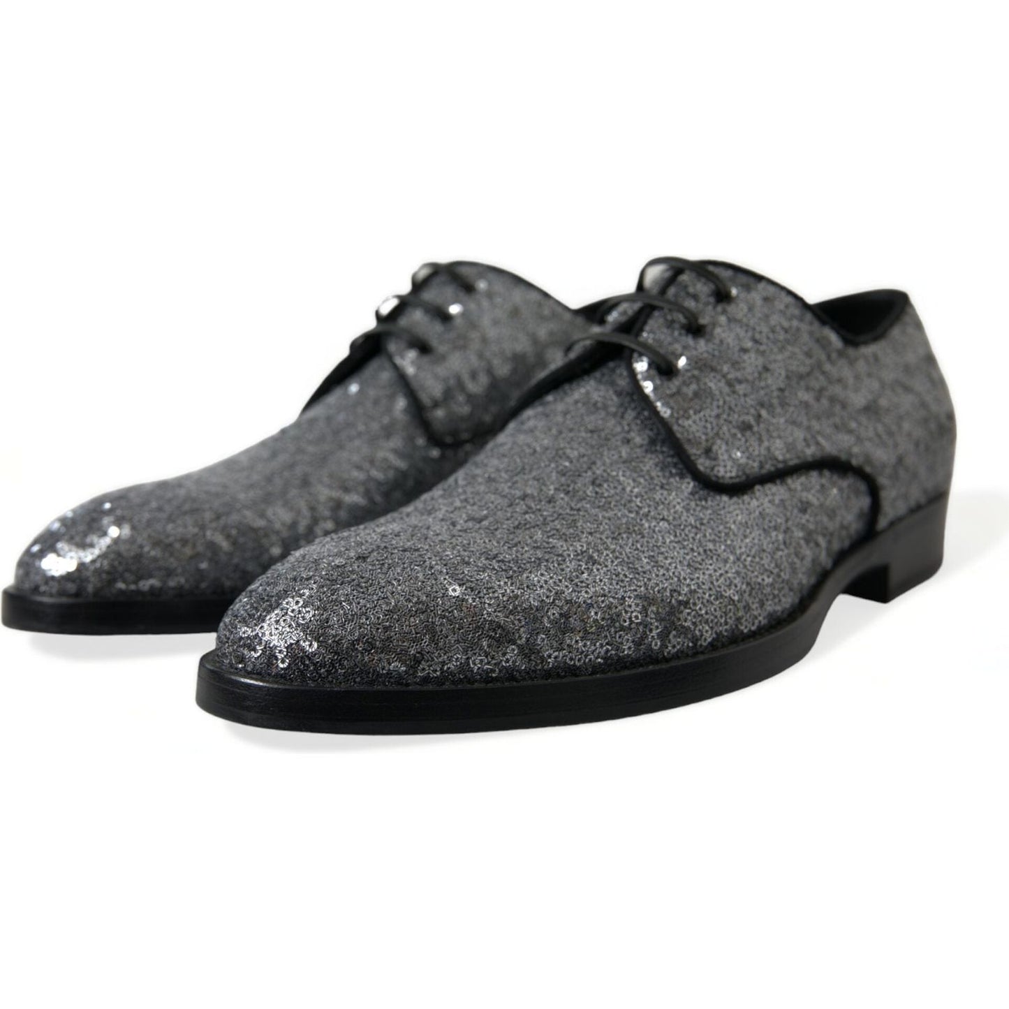 Dolce & Gabbana Exquisite Sequined Derby Dress Shoes Dolce & Gabbana Dark Slate Gray