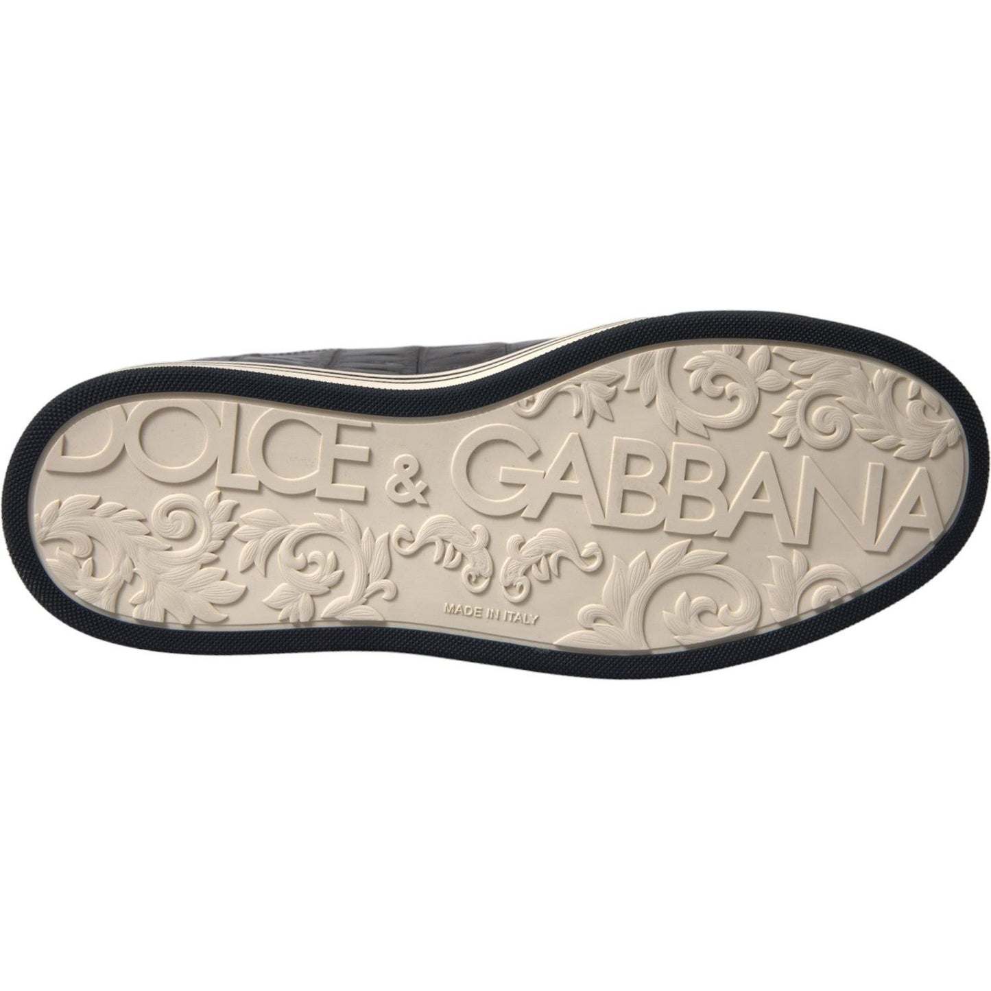 Dolce & Gabbana Elegant Exotic Leather Low-Top Sneakers Dolce & Gabbana Dark Gray