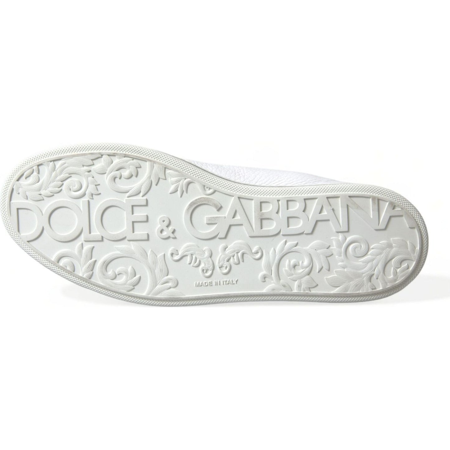 Dolce & Gabbana Elegant White Leather High Top Sneakers Dolce & Gabbana Light Gray