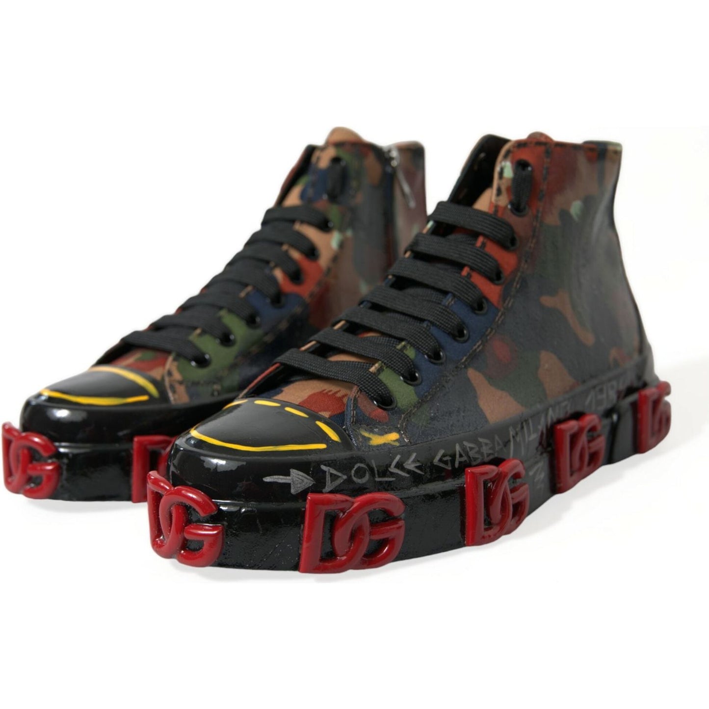 Dolce & Gabbana Chic Multicolor High-Top Sneakers Dolce & Gabbana Dark Slate Gray