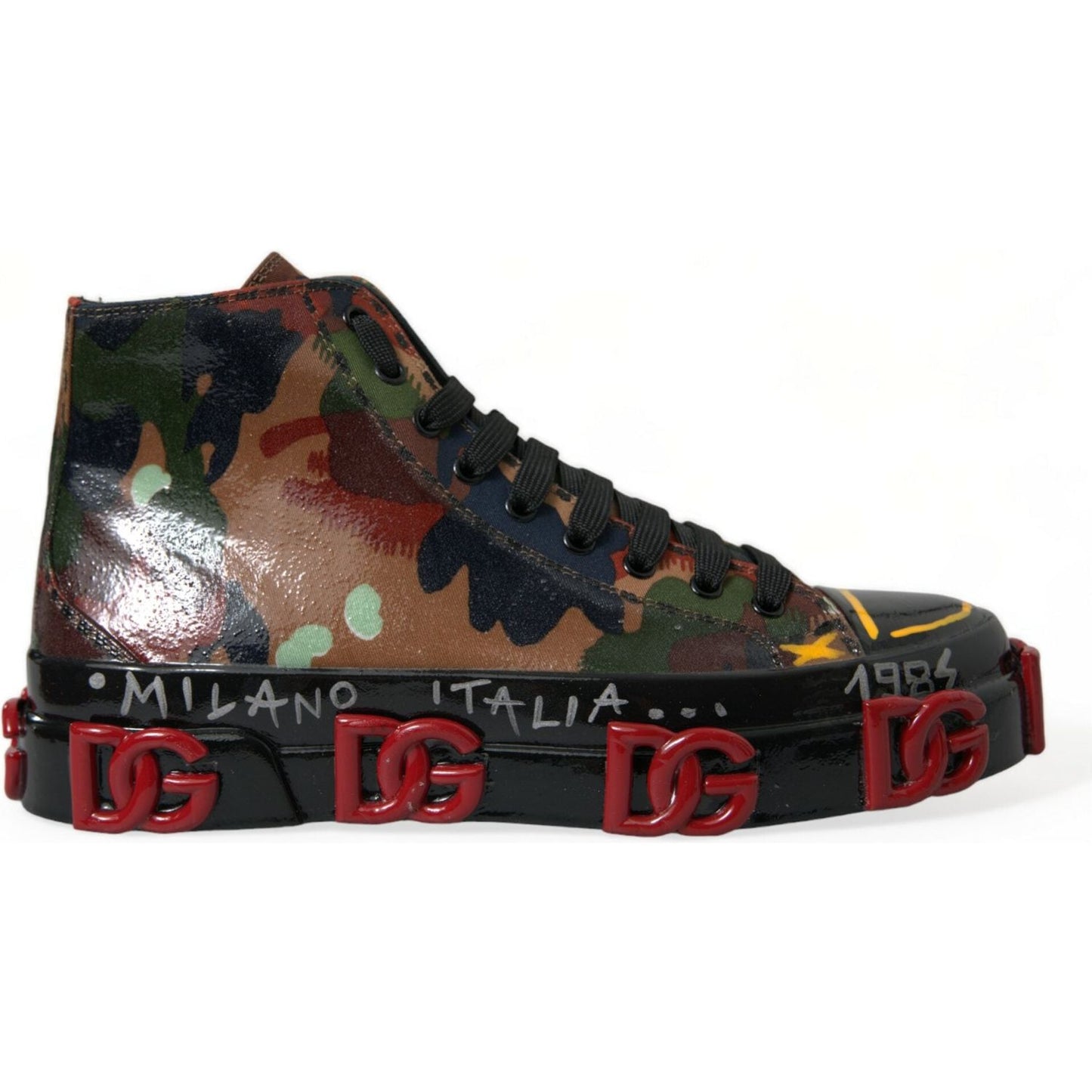 Dolce & Gabbana Chic Multicolor High-Top Sneakers Dolce & Gabbana Dark Slate Gray