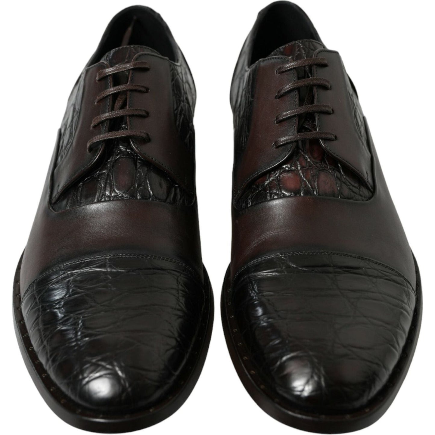 Dolce & Gabbana Brown Exotic Leather Formal Men Dress Shoes MV5414-45