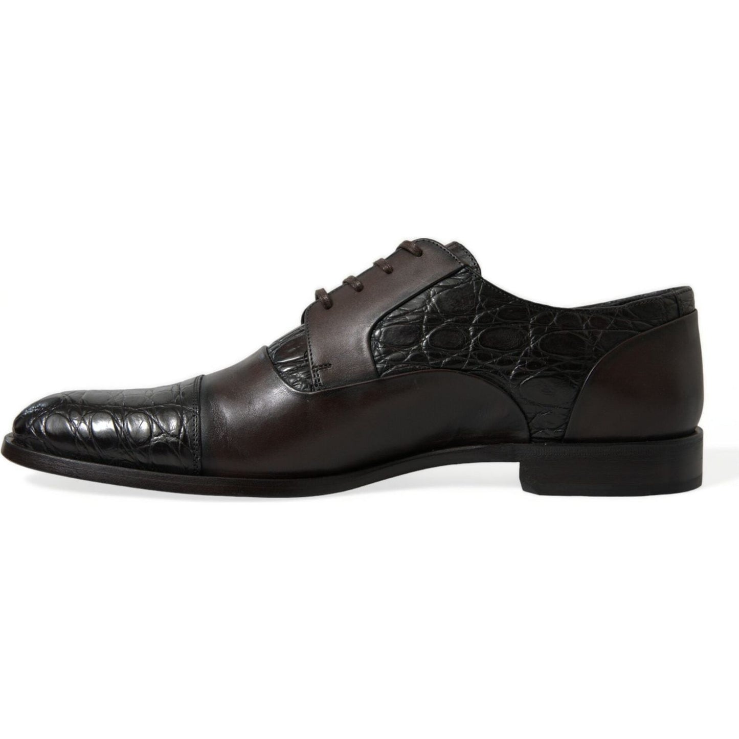 Dolce & Gabbana Brown Exotic Leather Formal Men Dress Shoes MV5414-45