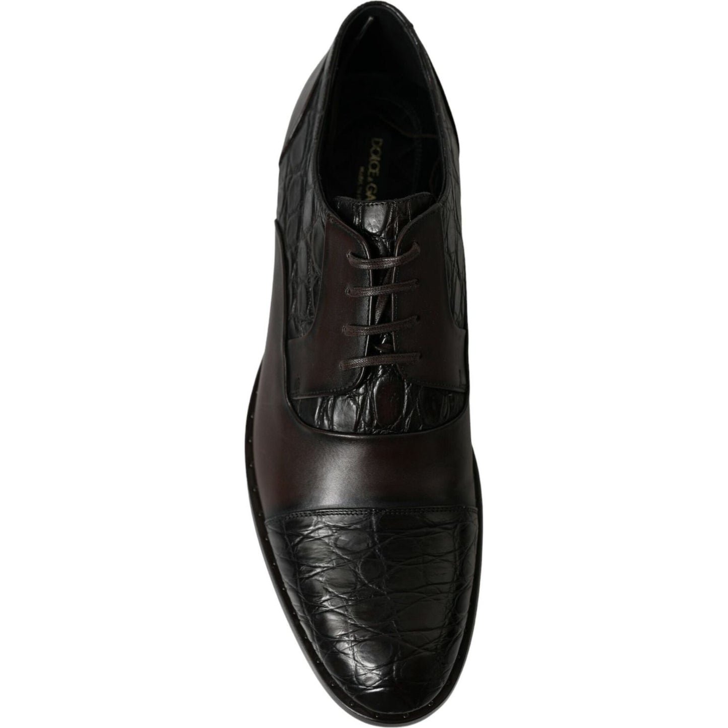 Dolce & Gabbana Brown Exotic Leather Formal Men Dress Shoes MV5414-45