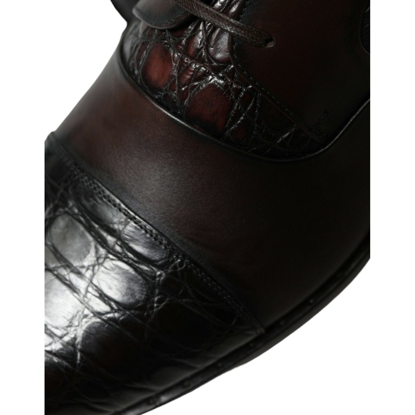 Dolce & Gabbana Brown Exotic Leather Formal Men Dress Shoes MV5414-45