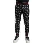 Dolce & Gabbana Black Ring Silk Jogging Trousers Pants PAN74869-46
