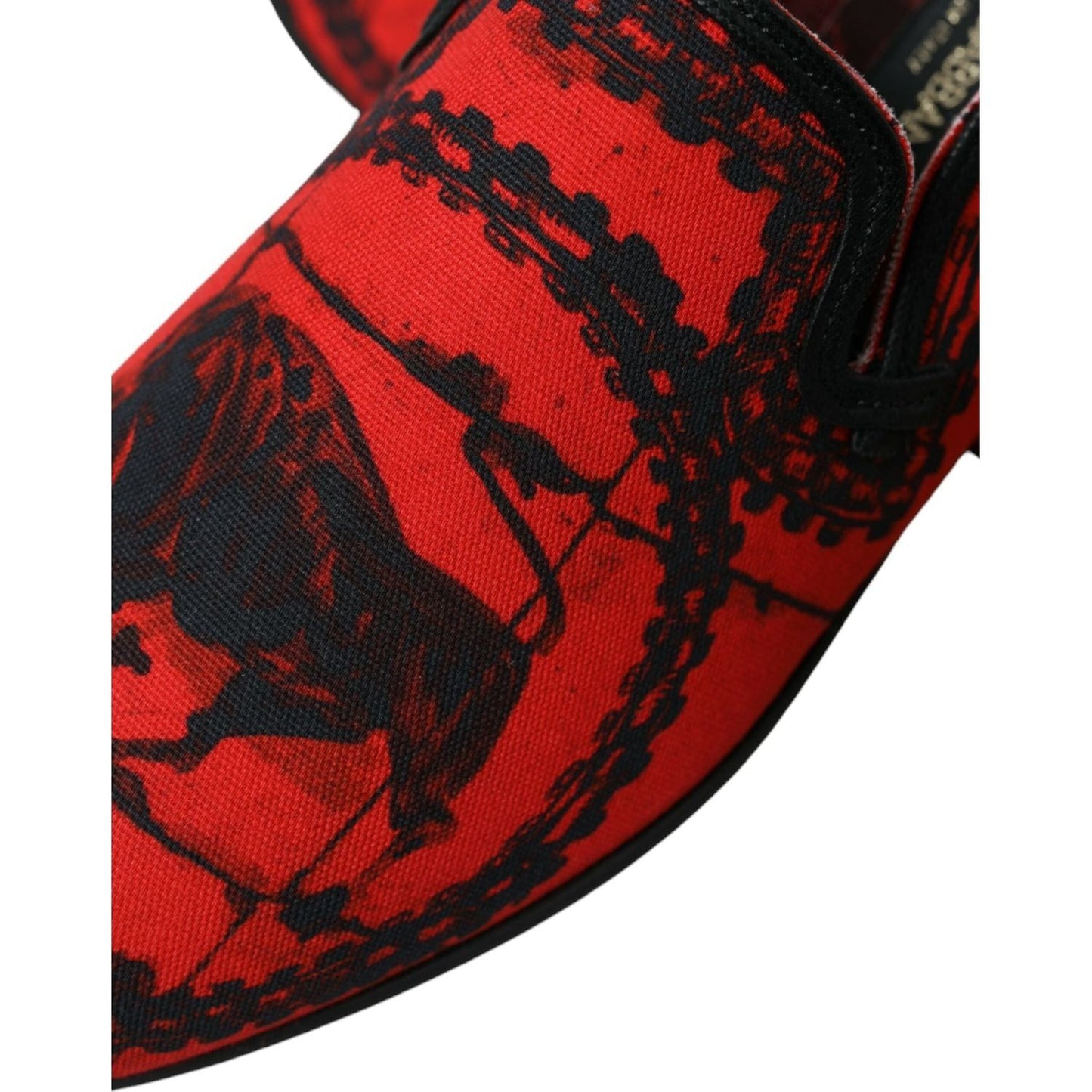 Dolce & Gabbana Torero-Inspired Luxe Red & Black Loafers Dolce & Gabbana Firebrick