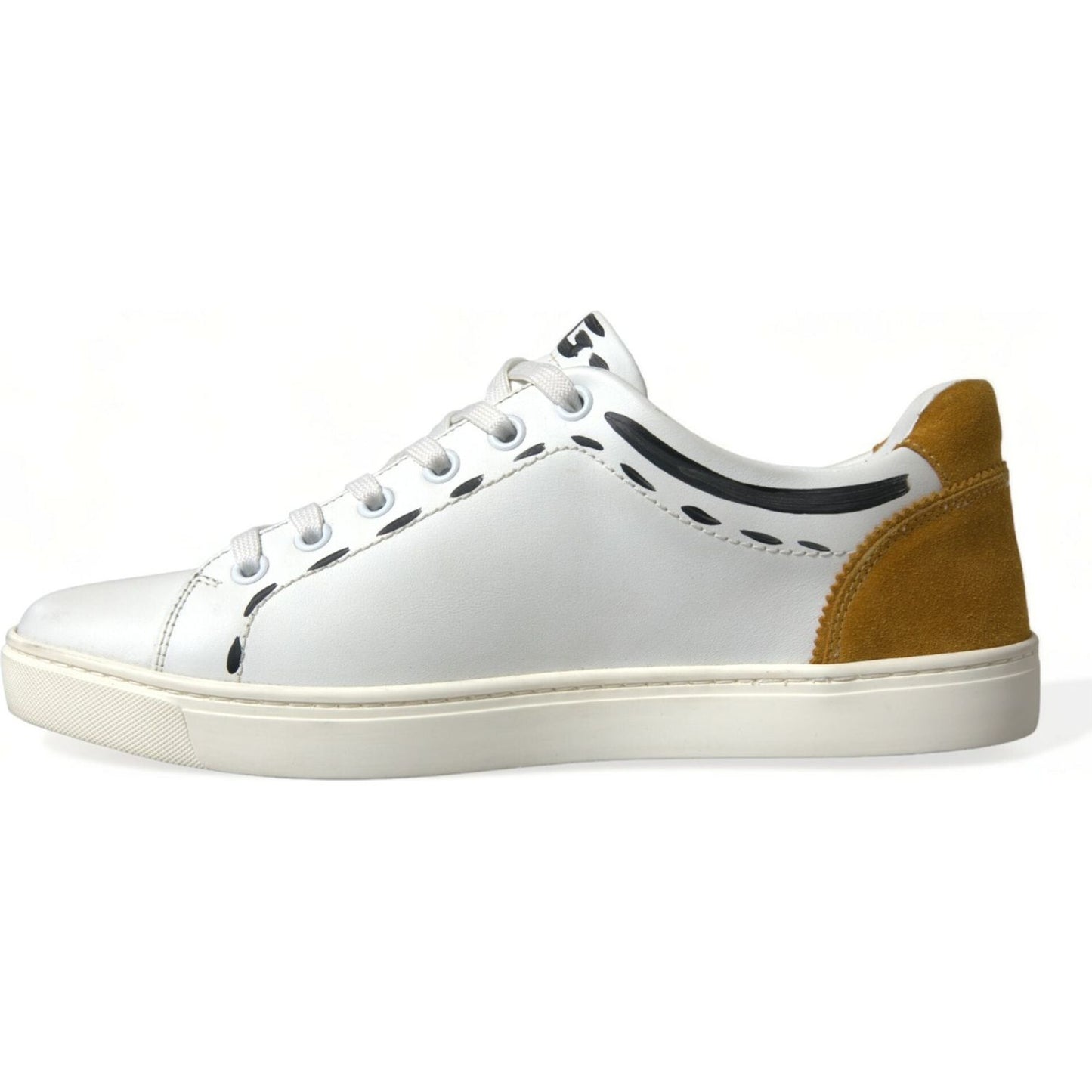Dolce & Gabbana Sleek White Low Top Leather Sneakers Dolce & Gabbana Light Gray