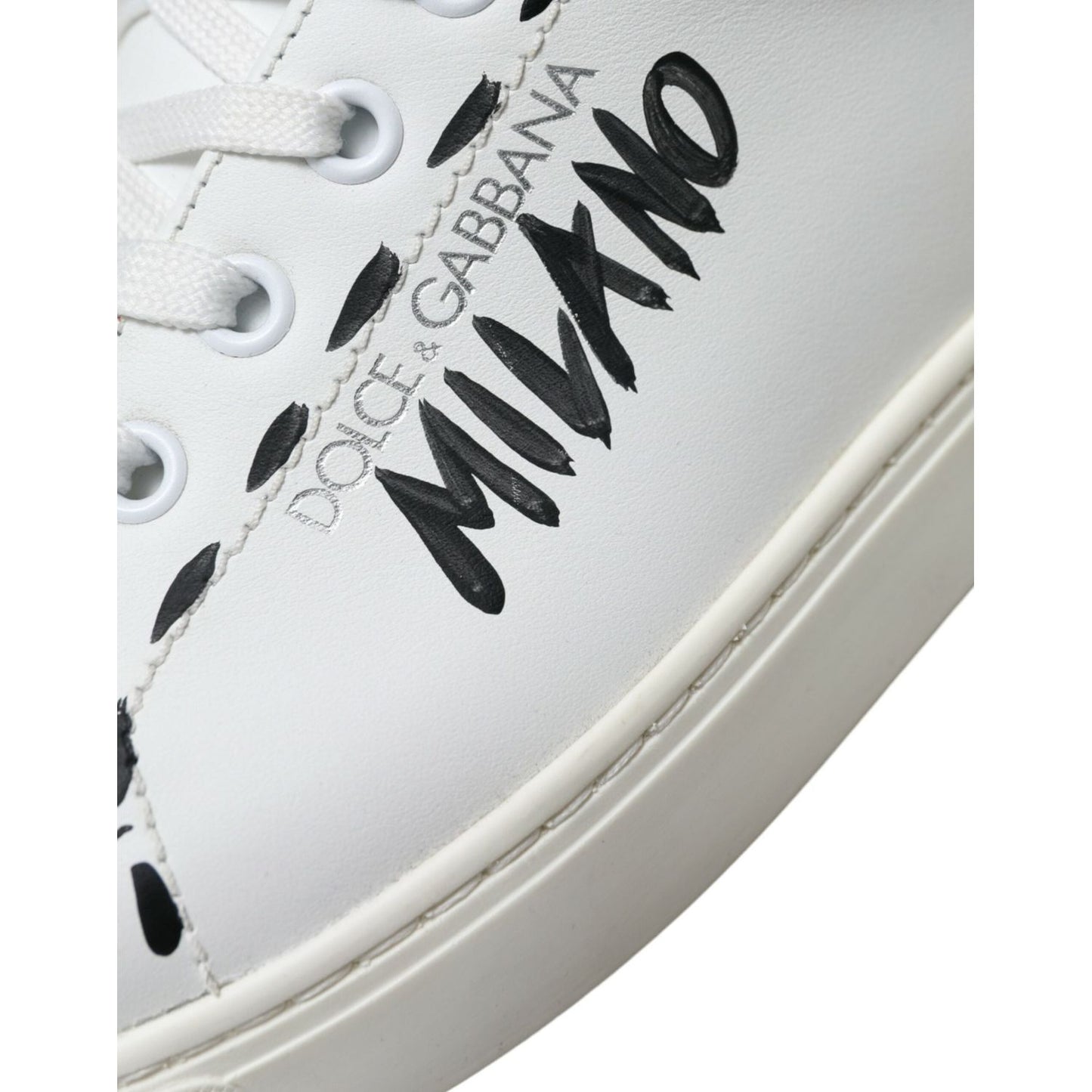 Dolce & Gabbana Sleek White Low Top Leather Sneakers Dolce & Gabbana Light Gray