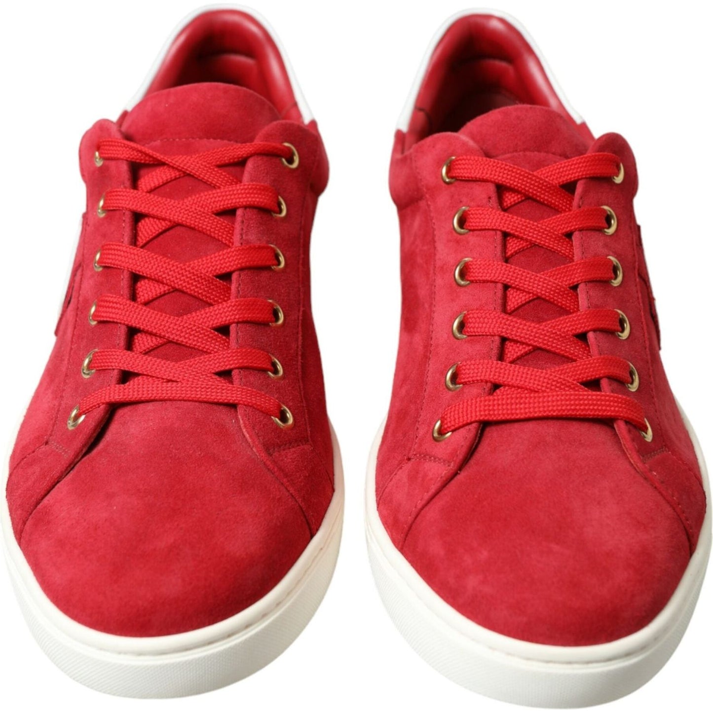 Dolce & Gabbana Elegant Red & White Low Top Sneakers Dolce & Gabbana Firebrick