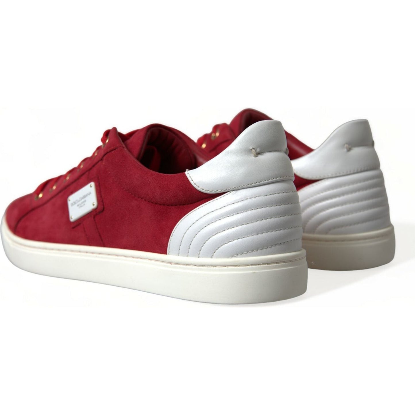 Dolce & Gabbana Elegant Red & White Low Top Sneakers Dolce & Gabbana Light Gray