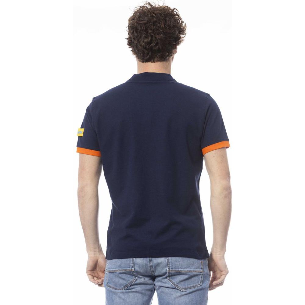 Invicta Blue Cotton Men Polo Shirt Invicta Dark Slate Gray