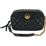 Versace Elegant Small Black Leather Crossbody Bag 8056204191176