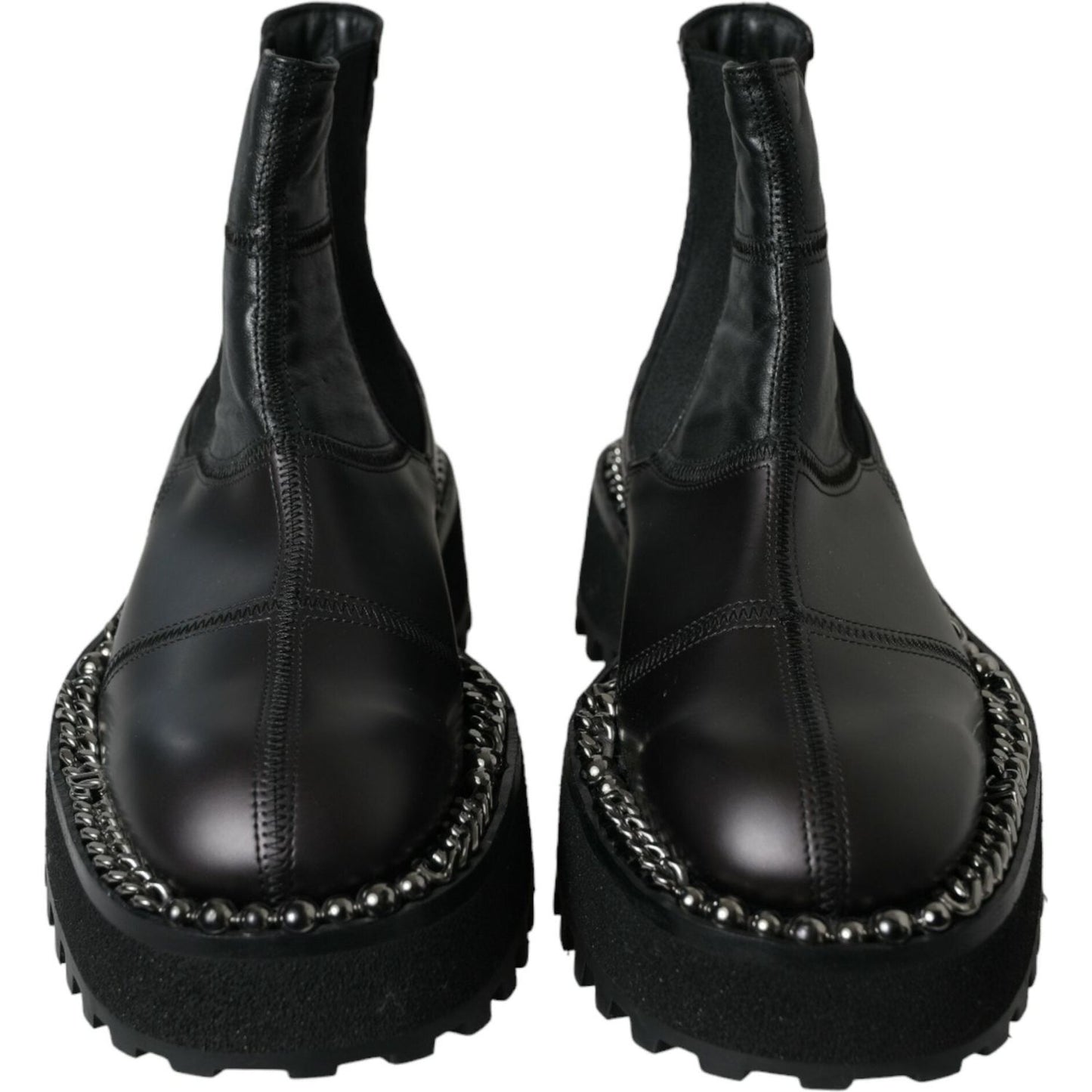 Dolce & Gabbana Elegant Black Chelsea Slip-On Boots Dolce & Gabbana Black