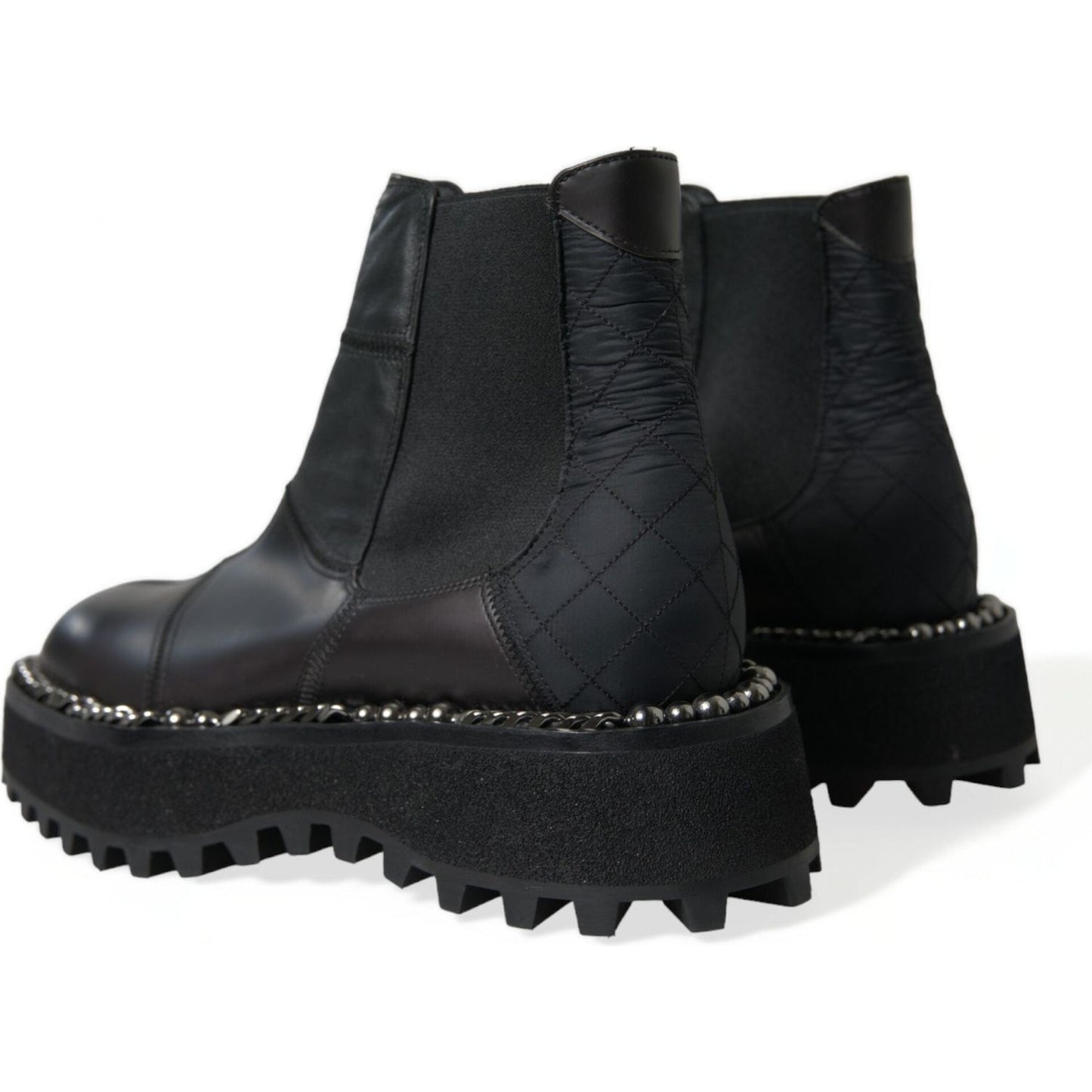 Dolce & Gabbana Elegant Black Chelsea Slip-On Boots Dolce & Gabbana Dark Slate Gray