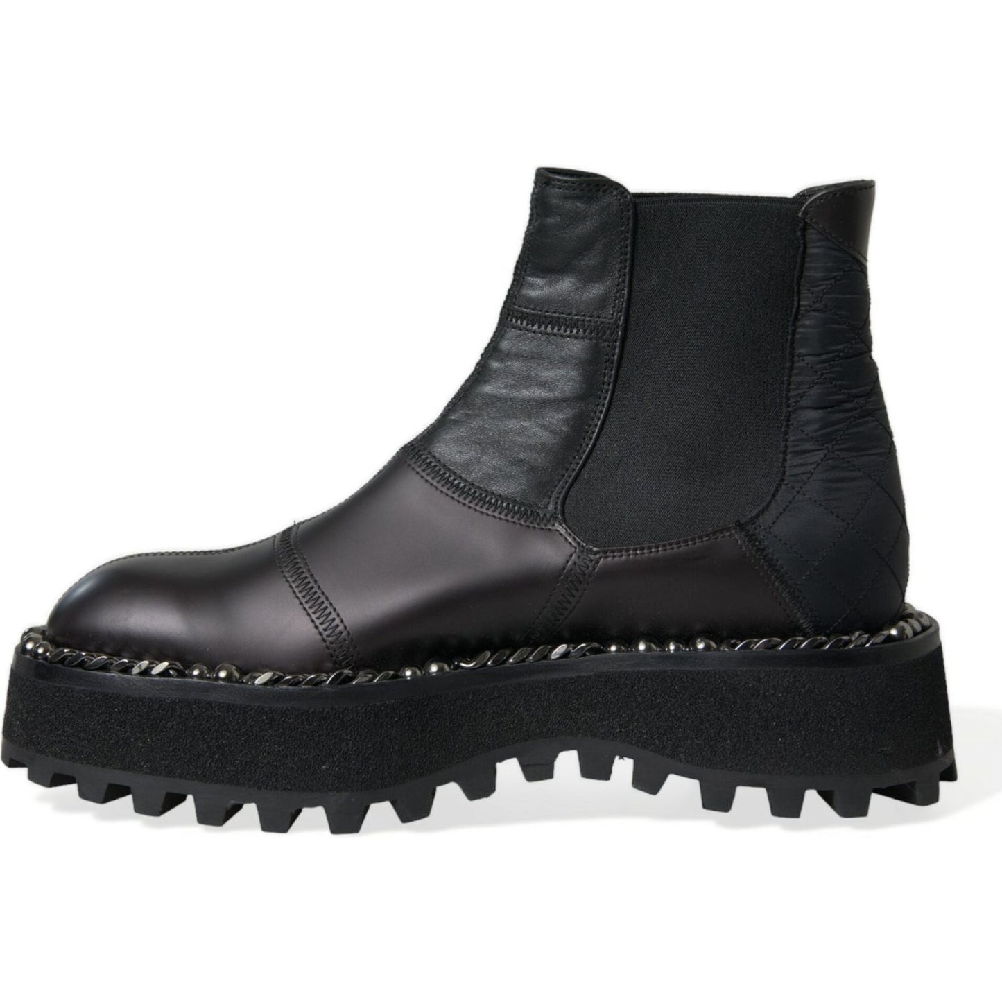 Dolce & Gabbana Elegant Black Chelsea Slip-On Boots Dolce & Gabbana Dark Slate Gray