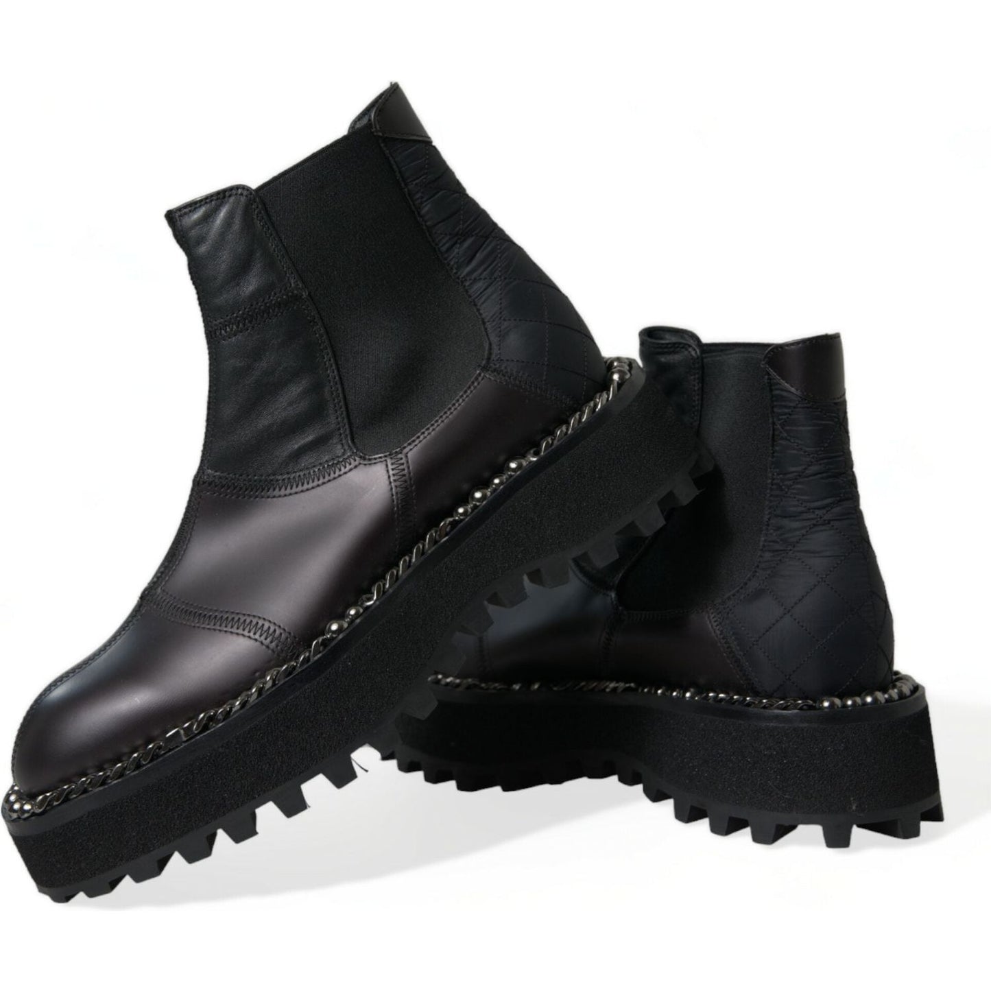 Dolce & Gabbana Elegant Black Chelsea Slip-On Boots Dolce & Gabbana Black