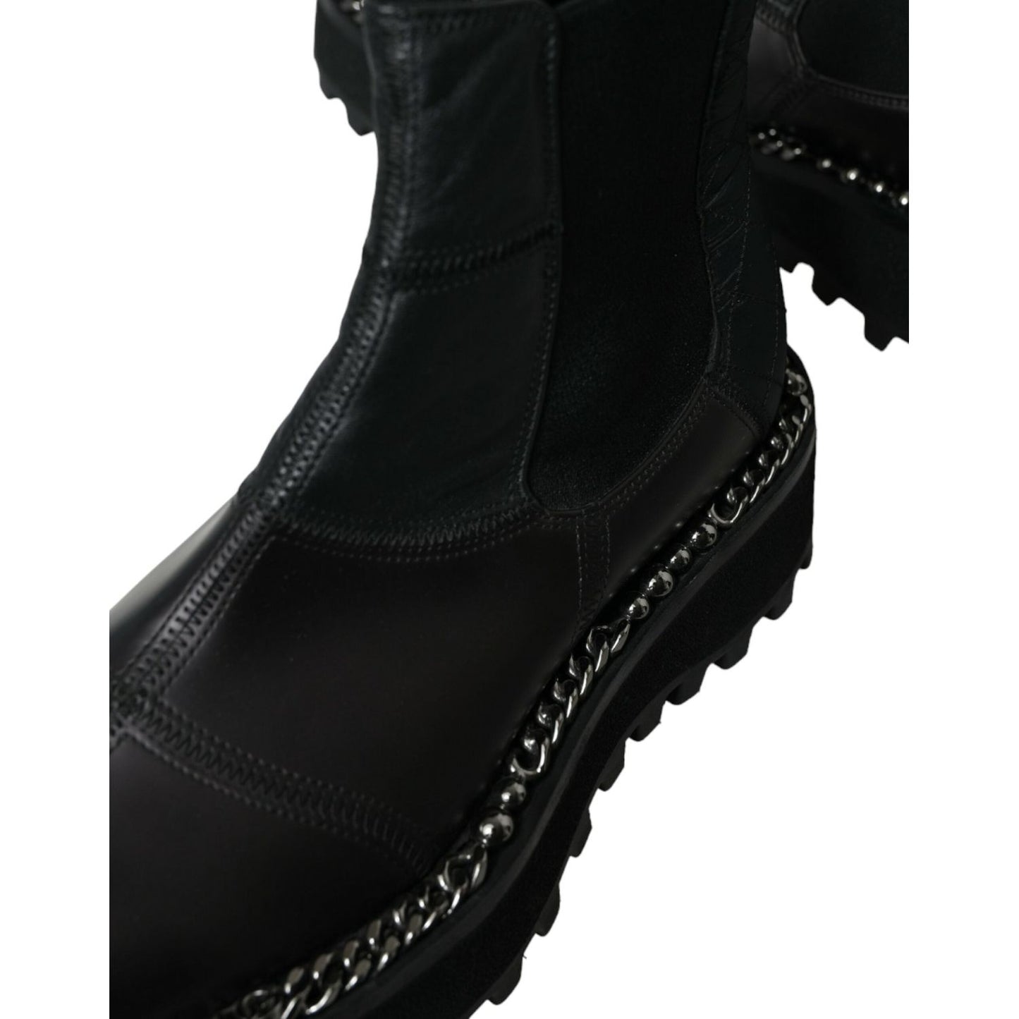 Dolce & Gabbana Elegant Black Chelsea Slip-On Boots Dolce & Gabbana Black