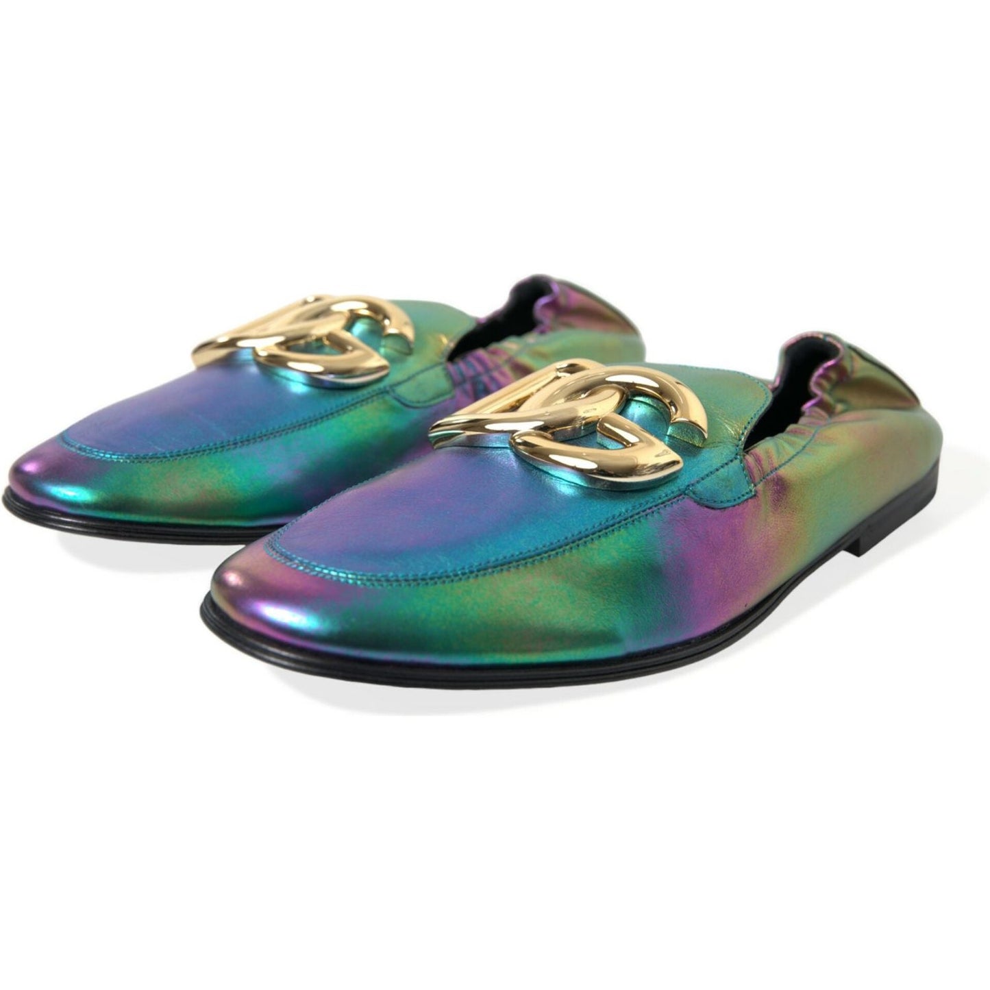 Dolce & Gabbana Multicolor Leather DG Logo Loafer Dress Shoes MV5359-43