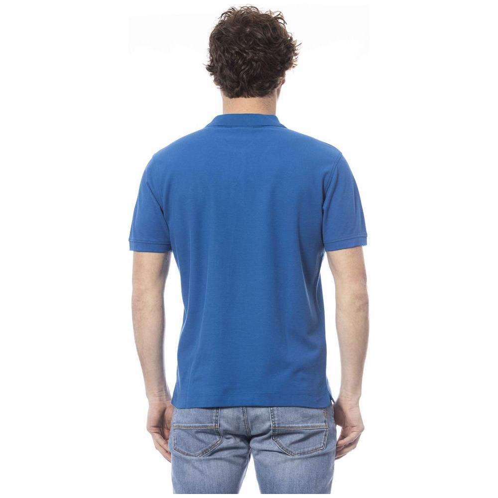 Invicta Blue Cotton Men Polo Shirt Invicta Steel Blue