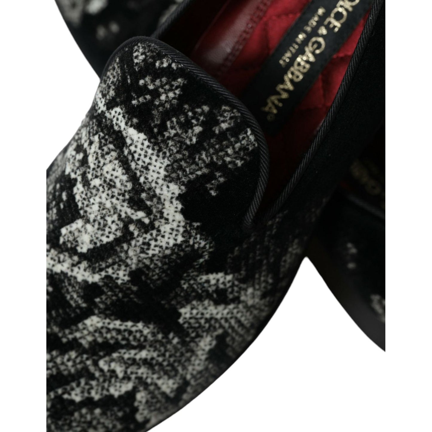 Dolce & Gabbana Elegant Floral Velvet Loafers Dolce & Gabbana Black