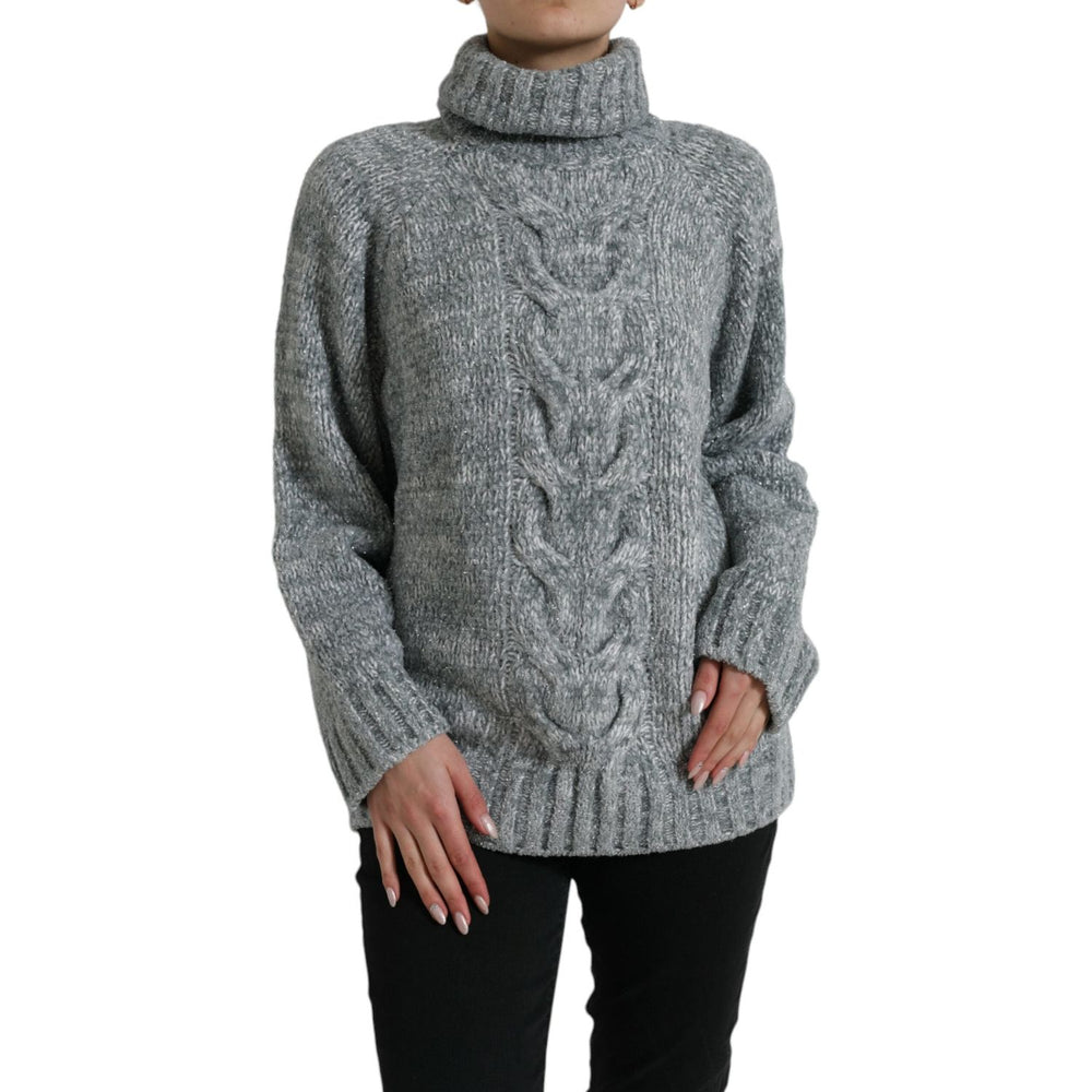 Dolce & Gabbana Gray Cashmere Turtle Neck Pullover Sweater TSH84347-40