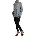 Dolce & Gabbana Gray Cashmere Turtle Neck Pullover Sweater TSH84347-40