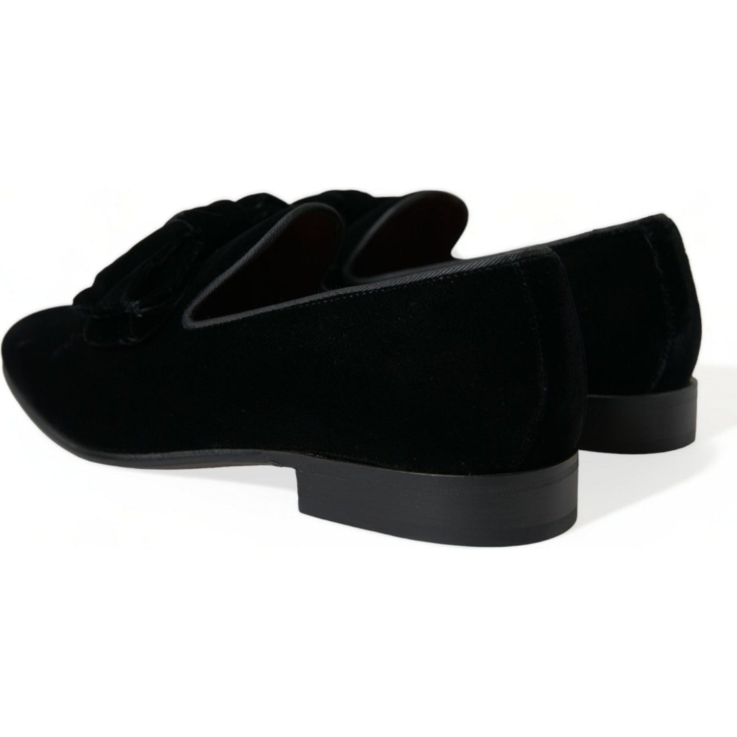 Dolce & Gabbana Elegant Black Velvet Loafers - Men's Luxury Footwear Dolce & Gabbana Black