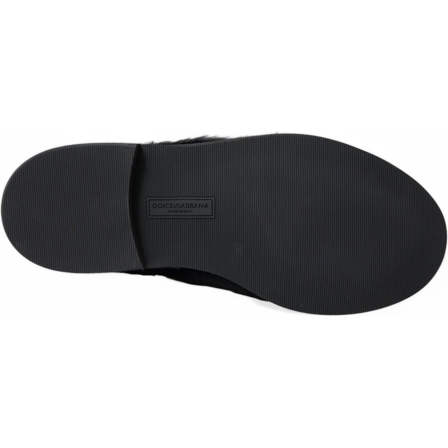 Dolce & Gabbana Elegant Black Fur Derby Dress Shoes for Men Dolce & Gabbana Dark Slate Gray