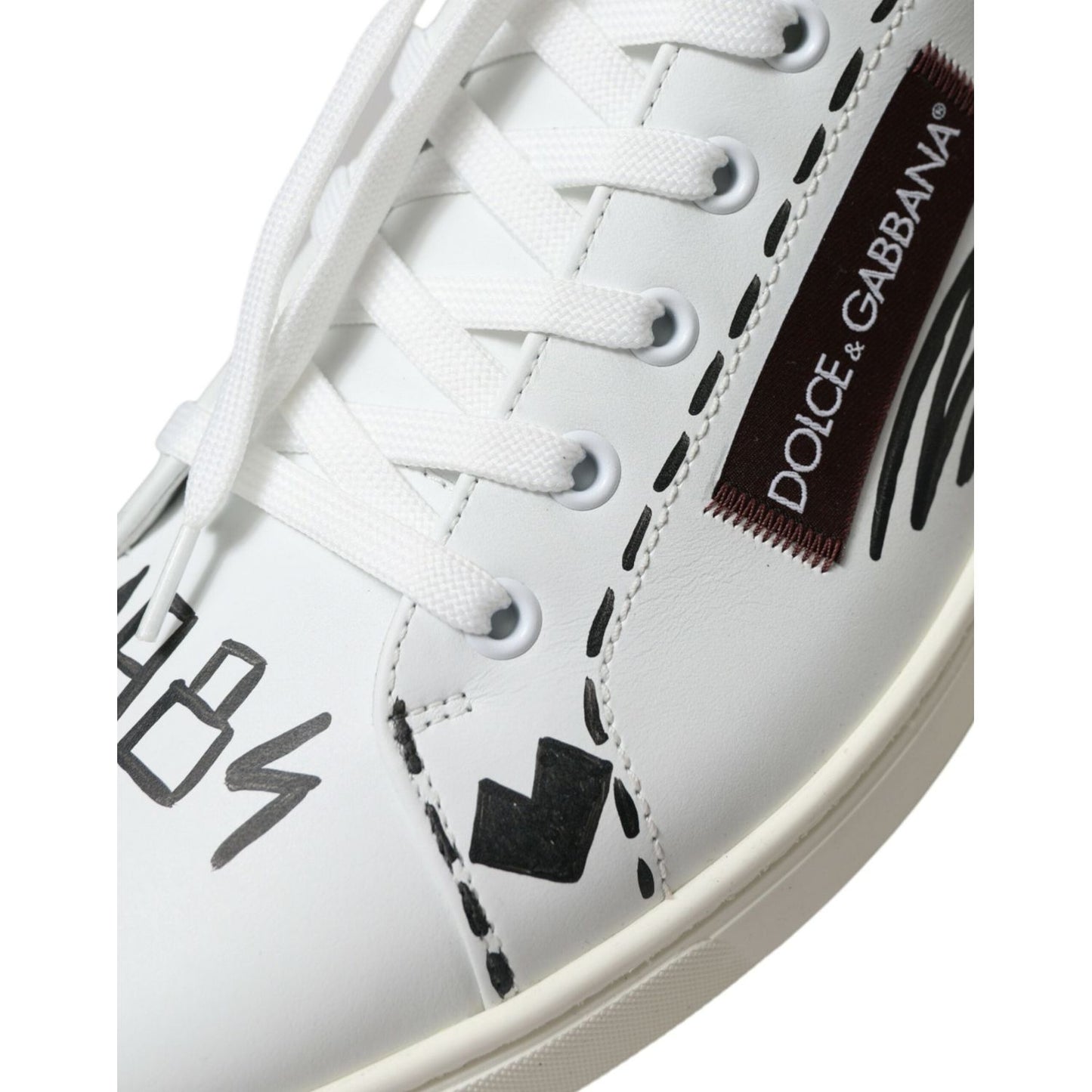 Dolce & Gabbana Exclusive White Bordeaux Low Top Sneakers Dolce & Gabbana Light Gray