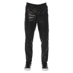 Trussardi Sleek Black Leather Trousers for Men TR-24082-IT50-FBB-176